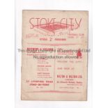 STOKE CITY V EVERTON 1938 Programme for the League match at Stoke 26/11/1938, minor tears to