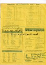 PORTLAND TIMBERS V BOURNEMOUTH 1990 Single sheet programme for the Friendly at Portland 27/5/1990,