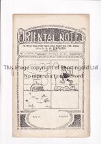CLAPTON ORIENT V NORWICH CITY 1912 Programme for the South Eastern League match at Clapton 7/12/