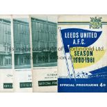 LEEDS UNITED Twenty four home programmes from 1961 to 1965, some with horizontal / vertical creases,
