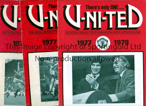 MANCHESTER UNITED Supporters' Club newsletters: volume 3 number 3 featuring Bobby Charlton and