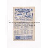 PORTSMOUTH V NEWPORT COUNTY 1946 Programme for the FL South match at Portsmouth 2/2/1946, horizontal