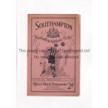 SOUTHAMPTON V BURY 1932 Programme for the League match at Southampton 10/9/1932, very slight