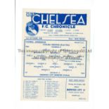 CHELSEA Single sheet home programme for the Football Combination match v Norwich City 2/10/1948,