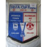 UEFA CUP FINAL 1980-81 A 15" pennant for Ipswich Town v Alkmaar AZ. Generally good