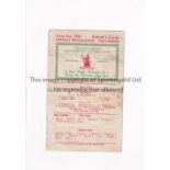 SOUTHAMPTON V CHARLTON ATHLETIC 1950 Programme for the Football Combination match at Southampton