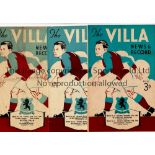 ASTON VILLA Three home programmes, including 2 X joint issues v Blackpool 11/9/1948, Central