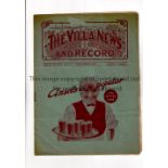 MANCHESTER UNITED Programme for the away Central League match v Aston Villa Reserves 23/10/1937.