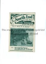 ARSENAL Programme for the away League match v Preston North End 25/4/1953, slightly creased. Arsenal