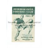 ROTHERHAM UNITED V HARTLEPOOLS UNITED 1948 Programme for the League match at Rotherham 3/1/1948,