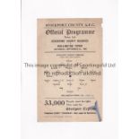 STOCKPORT COUNTY V WELLINGTON TOWN 1946 Single sheet programme for the Cheshire League match at
