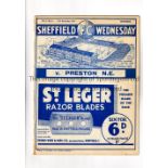 SHEFFIELD WEDNESDAY V PRESTON NORTH END 1934 Programme for the match at Hillsborough 17/11/1934,