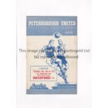 PETERBOROUGH UNITED V BRADFORD PARK AVENUE 1956 FA CUP Programme for the FA Challenge Cup tie 2nd