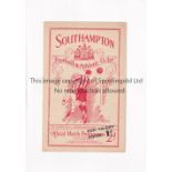 SOUTHAMPTON V CLAPTON ORIENT 1935 Programme for the London Combination match at Southampton 16/11/