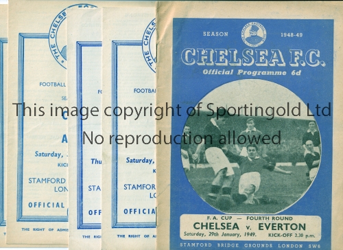 CHESLEA Thirteen home programmes for the League matches for the season 1948/49, including Manchester