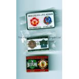 MANCHESTER UNITED Three rectangle badges for Champions League matches home v Kosice 27/11/97 and