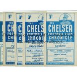 CHELSEA Five home programmes for 1947/8 v Middlesbrough, Arsenal, Charlton, Portsmouth and Barrow FA