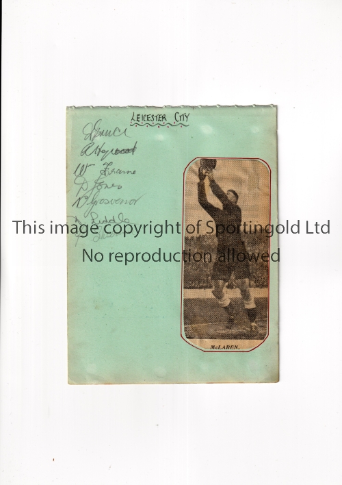 LEICESTER CITY 1935/6 AUTOGRAPHS An album sheet signed by 7 players including Jones, Grosvenor,