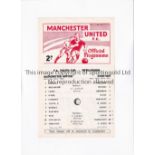 MANCHESTER UNITED Three single sheet programmes for home FA Youth Cup ties in season 1968/9 v