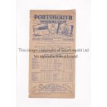 PORTSMOUTH V LEICESTER CITY 1946 Programme for the League match at Portsmouth 12/10/1946, wear and