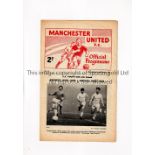 MANCHESTER UNITED / GEORGE BEST Programme for the home FA Youth Cup tie v Newcastle United 24/4/
