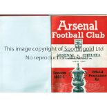 ARSENAL Bound volume, with red hardback covers and gold lettering on the spine, of home programmes