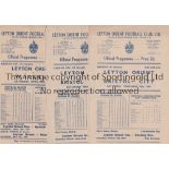 LEYTON ORIENT Three home programmes for the League matches v Bristol City 26/2/1949, Bristol