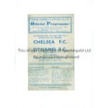 CHELSEA Programme for the home Friendly match v Dynamo, Moscow 13/11/1945, commemorating the first