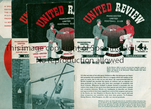 MANCHESTER UNITED Four home programmes, including 3 X League matches v Nottingham Forest 22/2/
