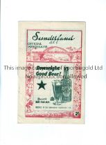 ARSENAL Programme for the away League match v Sunderland 20/12/1947, slightly creased and team