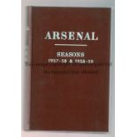 ARSENAL Bound volume, with dark red hardback covers and gold lettering on the spine and cover, of