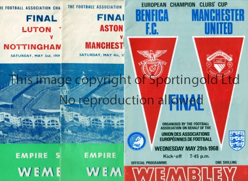 FOOTBALL CUP FINAL PROGRAMMES Five programmes, including Benfica FC v Manchester United 29/5/1968,