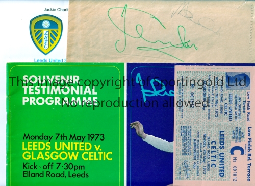 LEEDS UNITED / JACK CHARLTON / AUTOGRAPH 1973 Souvenir programme and unused ticket for the home