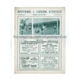 LEEDS UNITED Programme for the away League match v Doncaster Rovers 25/8/1951, horizontal creases,