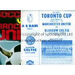 MANCHESTER UNITED Two oversees International Friendly's v Glasgow Celtic, 2nd annual Toronto Cup