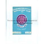 MANCHESTER CITY The Official Supporters' Handbook for the season 1965/66, Division 2 Championship