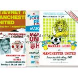 MANCHESTER UNITED Six away programmes for the Friendly matches v Staevnet, Denmark 7/8/1979,