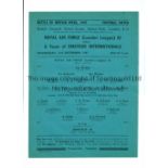 NEUTRAL AT WEST HAM UNITED Single sheet programme the Battle of Britain Week match, RAF (London