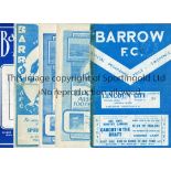 BARROW Twenty nine home programmes for the League matches including v Lincoln City 13/9/1950,