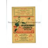 STOCKPORT COUNTY V ROTHERHAM UNITED 1936 Programme for the League match at Stockport 19/9/1936,