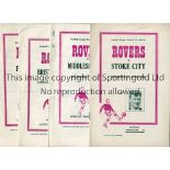 DONCASTER ROVERS Six home programmes including v Stoke City 20/4/1955, Middlesbrough 3/5/1956,