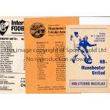 MANCHESTER UNITED Four page and single sheet programme for the away Friendly v Holstebro Dagblad 7/