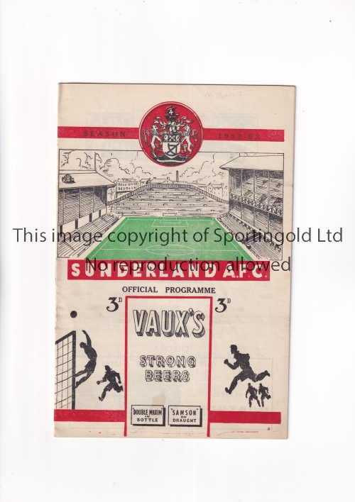 CHELSEA Programme for the away League match v Sunderland 20/9/1952. Generally good