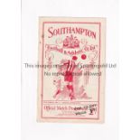 SOUTHAMPTON V QUEEN'S PARK RANGERS 1936 Programme for the London Combination match at Southampton