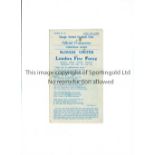 SLOUGH UNITED V LONDON FIRE FORCE 1946 Programme for the Corinthian League match at Slough 26/1/