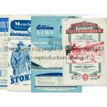 MANCHESTER UNITED Nineteen away programmes for the League matches v Arsenal 27/3/1954, staples
