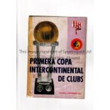 1960 INTERCONTINENTAL CLUB CHAMPIONSHIP / REAL MADRID V PENAROL Programme for the 2nd Leg of the