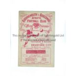 BOURNEMOUTH AND BOSCOMBE V BRADFORD CITY 1947 FA CUP Programme for the tie at Bournemouth 13/12/