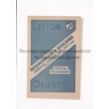 LEYTON ORIENT V BOURNEMOUTH AND BOSCOMBE 1948 Programme for the League match at Leyton 23/10/1948,