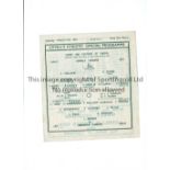 LOVELLS ATHLETIC V ABERAMAN ATHLETIC 1945 Single sheet for the War League game at Rexville on 17/3/